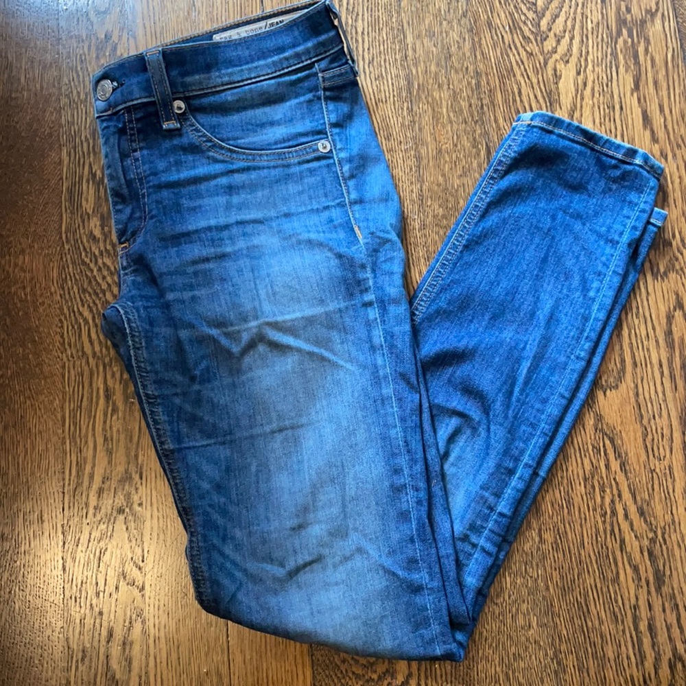 Blue denim jeans